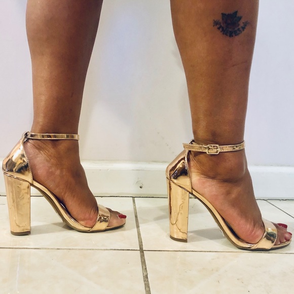 Gold, block heel (NEVER WORN) - Picture 2 of 2